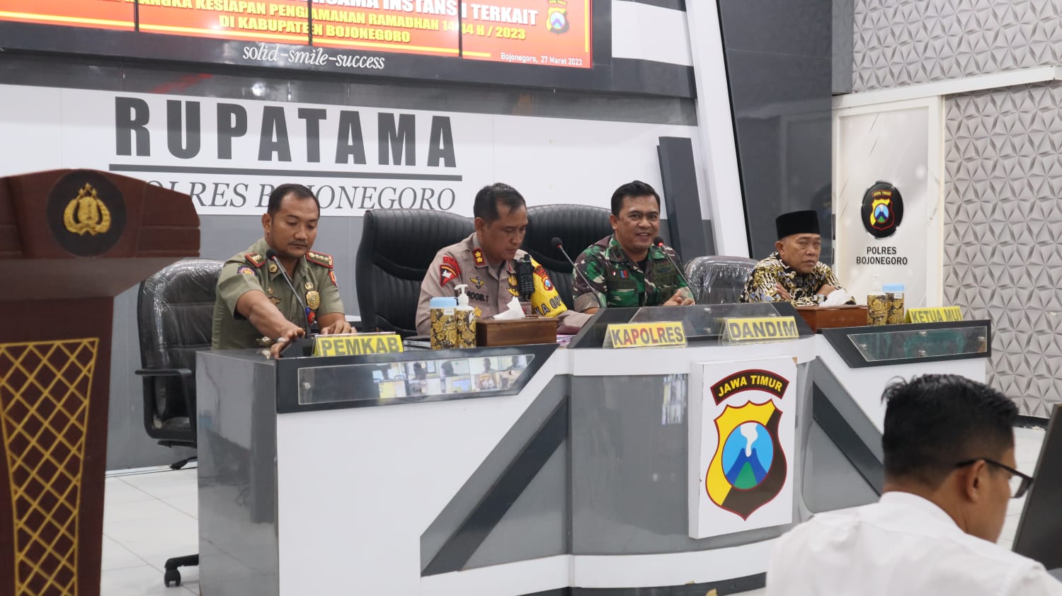 Dandim Bojonegoro hadiri Rakor Pengamanan Ramadhan dan Idul Fitri 1444 Hijriyah