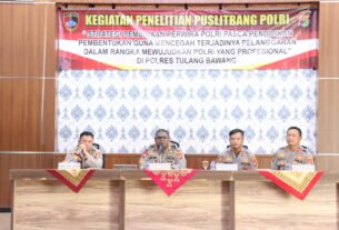 Datangi Polres Tulang Bawang, Ketua Tim Puslitbang Polri Sampaikan Pesan Ini