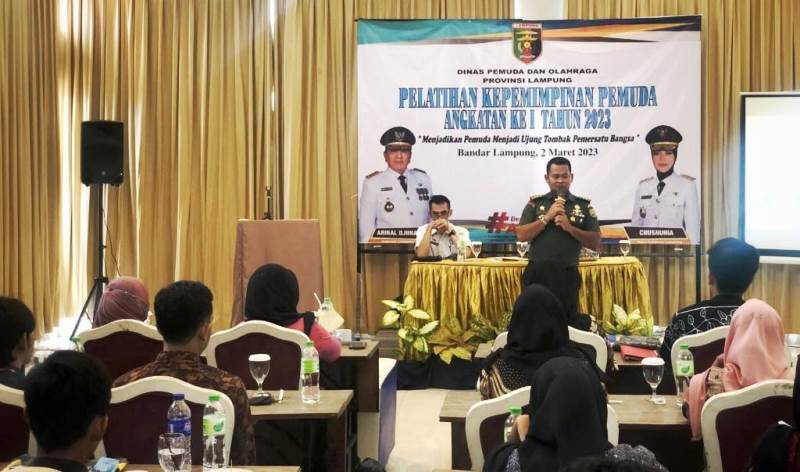 Kasdim 0410/KBL Isi Materi Wasbang Dalam Pelatihan Kepemimpinan Pemuda Angkatan Ke-1 Tahun 2023