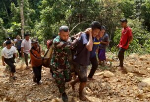 Kolaborasi TNI Dan Instansi Terkait Serta Masyarakat Evakuasi 2 Pelajar Korban Tenggelam Di Sungai Tempat Wisata Islami Air Terjun Pungkie