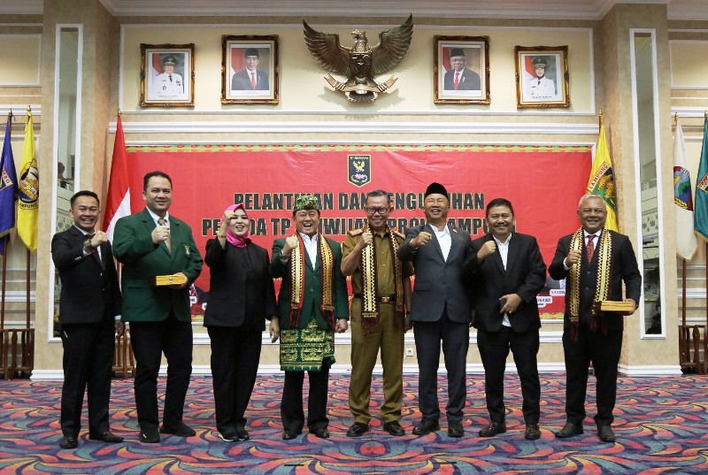 Pelantikan dan Pengukuhan TP Sriwijaya Lampung, Gubernur Arinal Berharap Jadi Garda Terdepan Perekat Persatuan dan Kesatuan Bangsa