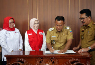 Pemkab Lampung Selatan Teken MoU dan PKS Dengan PMI