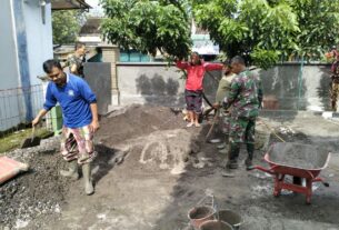 Percantik Pangkalan, Danramil Nogosari Pimpin anggota Laksanakan Bin Pangkalan