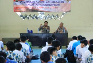 Polres Lampung Utara Gelar Binlat Bagi Pendaftar Calon Anggota Polri