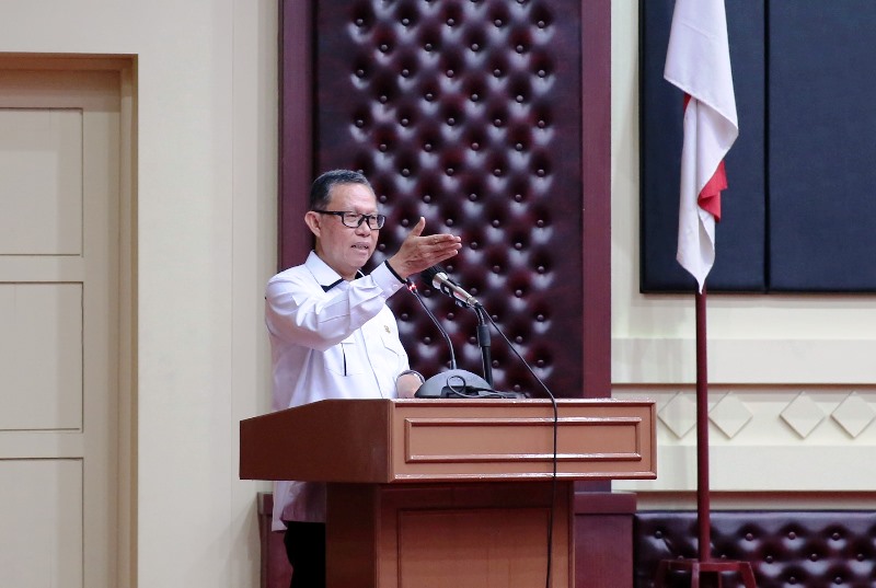 Sekdaprov Fahrizal Darminto Pimpin Rapat Pelaksanaan APBD 2023 dan Penguatan Aparatur dalam Penyusunan Laporan Keuangan di Lingkungan Pemprov Lampung