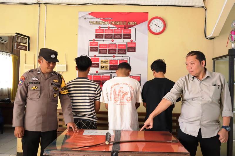Tawuran di Jalan Sudirman, Polsek Tanjung Karang Barat Tangkap 3 Orang Kelompok Geng Motor