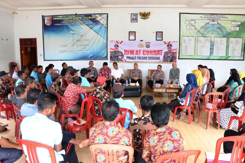 Unek-Unek Warga Untuk Polres Tulang Bawang Saat Gelar Jum'at Curhat di Kampung Jaya Makmur