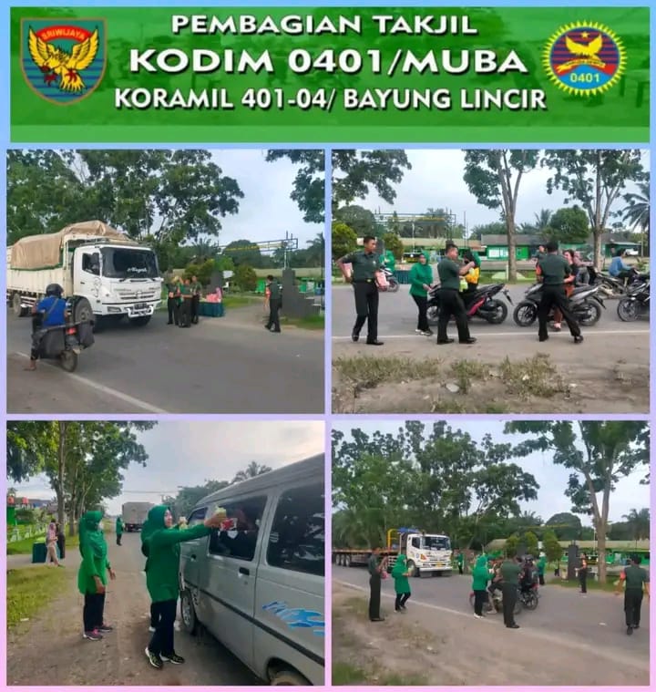 Berbagi Berkah Ramadhan Kdim 0401/Muba Kembali Bagikan Takjil Gratis