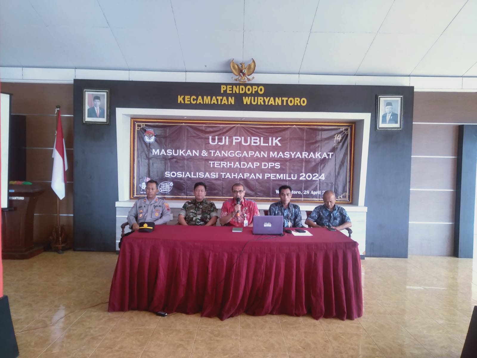 Danramil Wuryantoro Hadiri Uji Publik DPS Dan Sosialisasi Tahapan Pemilu 2024