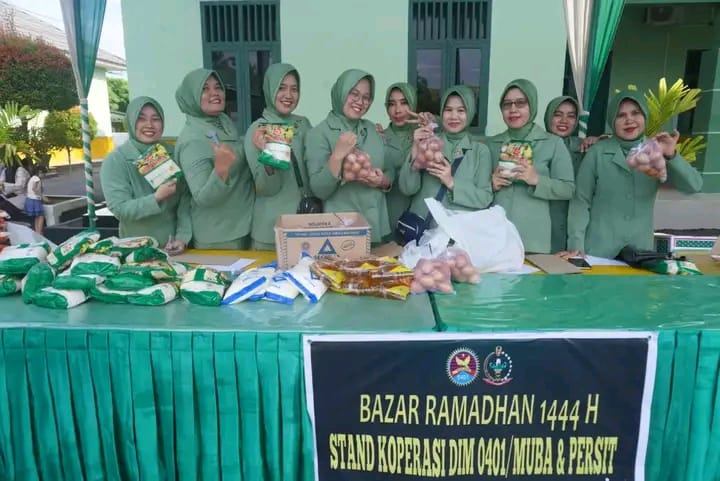 KODIM 0401/MUBA Gelar Bazar Sembako Murah Menjelang Hari Raya IDUL FITRI 1444 Hijriah