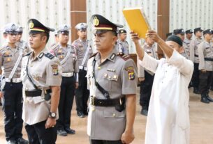 Kapolres Tulang Bawang Pimpin Langsung Upacara Sertijab Kapolsek Gedung Aji