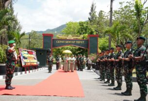 Kunjungan Kerja Pangdam IM dan Ibu Ketua Persit KCK PD IM ke Yonif Raider 112/DJ dan Kodim 0101/KBA.