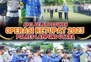 Polres Lampung Utara Laksanakan Apel Gelar Pasukan Operasi Ketupat 2023