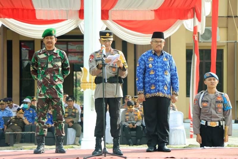 Polres Tulang Bawang Barat Gelar Pasukan Operasi Ketupat Krakatau 2023.