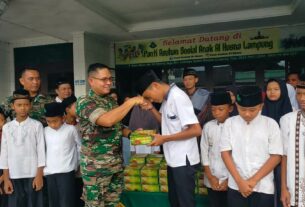 Raih Keberkahan Ramadhan, Danramil Kedaton Sambangi Panti Asuhan