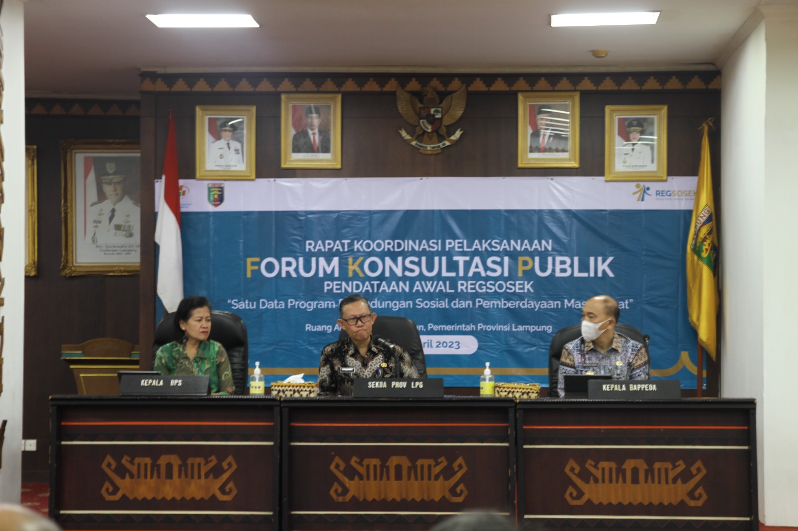 Sekdaprov Lampung Pimpin Rapat Koordinasi Pelaksanaan Forum Komunikasi Publik Pendataan Awal Regsosek Wilayah Register