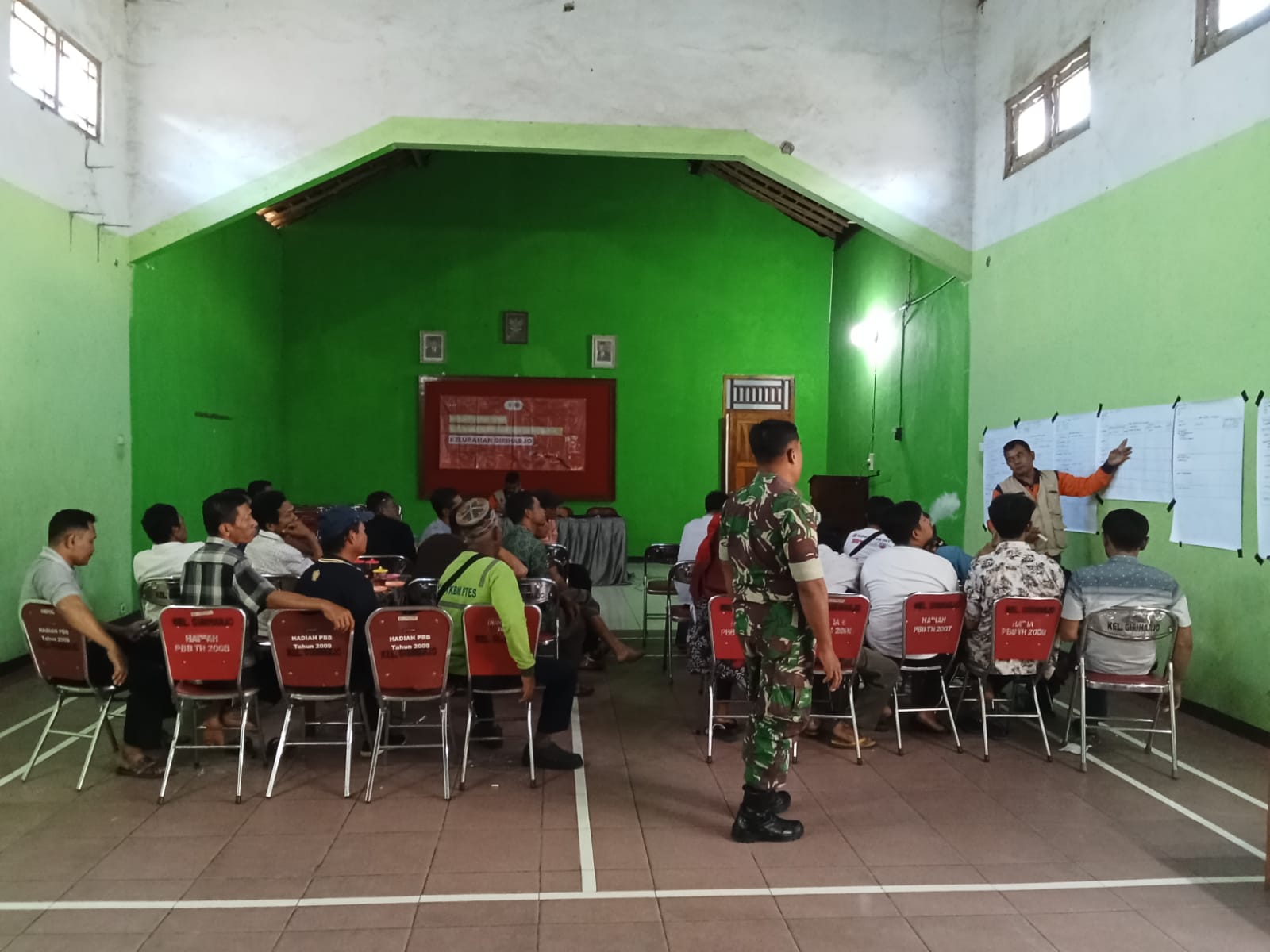 Baurdata Koramil Puhpelem, Hadiri Pembinaan Tagana Warga Kelurahan Giriharjo