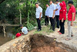 Bupati Lampung Selatan Perintahkan segera Perbaiki Jembatan di Desa Sumberjaya Kecamatan Jati Agung