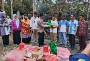 Dinsos dan BPBD Muba Sigap Bantu Warga Korban Kebakaran di desa Pandang Dulang