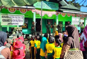 Gembiranya Anak-anak TK Gugus Anggrek Ikuti Outingclass Di Makoramil 14/Jatisrono