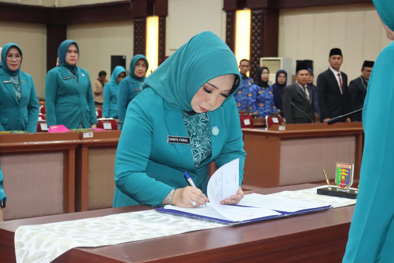 Ketua TP PKK Provinsi Lampung Melantik Ketua TP. PKK Kabupaten Tubaba Serta Mengukuhkan Ketua TP. PKK Kabupaten Pringsewu dan Kabupaten Mesuji