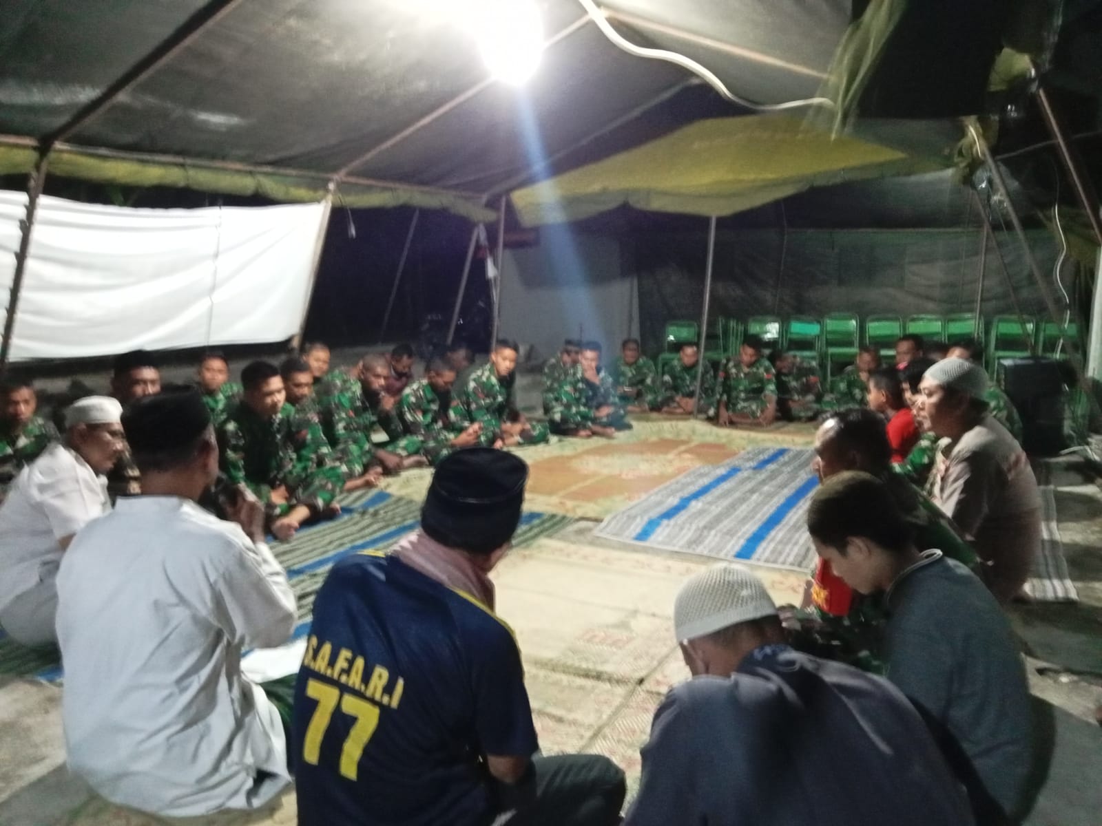 Membaur Dengan Warga, Satgas TMMD Reguler Ke-116 Kodim 0735/Surakarta Gelar Yasinan Dan Doa Bersama