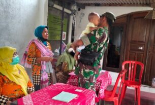 Peduli Kesehatan,Babinsa Karangasem Dampingi Kegiatan Posyandu Balita