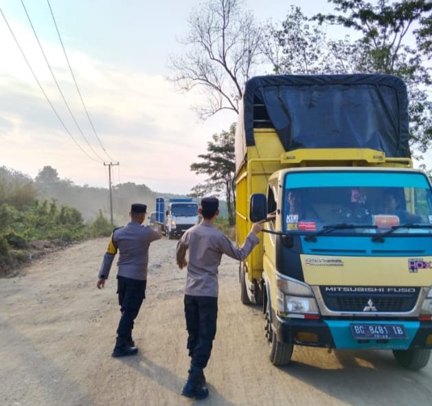 Polres Babat Toman Gelar Razia Mobil Angkutan Minyak Mentah