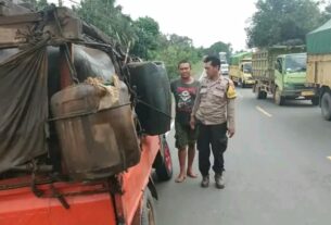 Polsek Tungkal Jaya Razia Mobil Pengangkut Minyak Mentah di Jalan Lintas Palembang-Jambi
