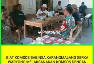 Sambil Duduk Minum Kopi, Babinsa Komsos Dengan Masyarakat