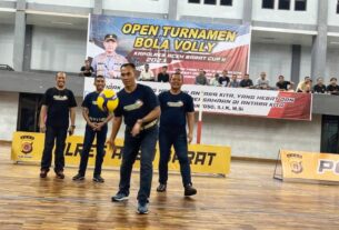 Danrem 012/TU Hadiri Sekaligus Buka Turnamen Bola Voli Kapolres Cup II