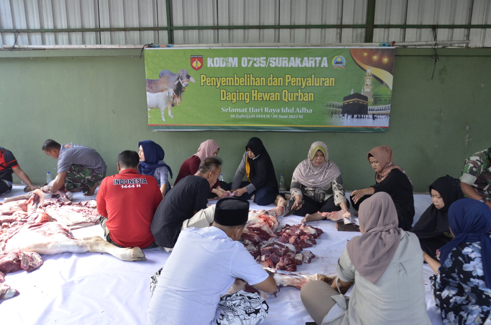 Hari Raya Idul Adha 1444 H, Kodim 0735/Surakarta Laksanakan Penyembelihan Hewan Qurban 2 Ekor Sapi Dan 3 Ekor Kambing