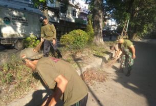 Hidupkan Semangat Gotong Royong, Babinsa Kelurahan kemlayan Bersama Bhabinkamtibmas Laksanakan Kerja Bakti