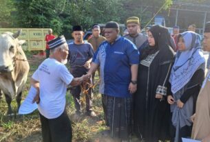 Momen Hari Raya Idul Adha 1444 H, Polres Tulang Bawang Sembelih Belasan Ekor Hewan Kurban