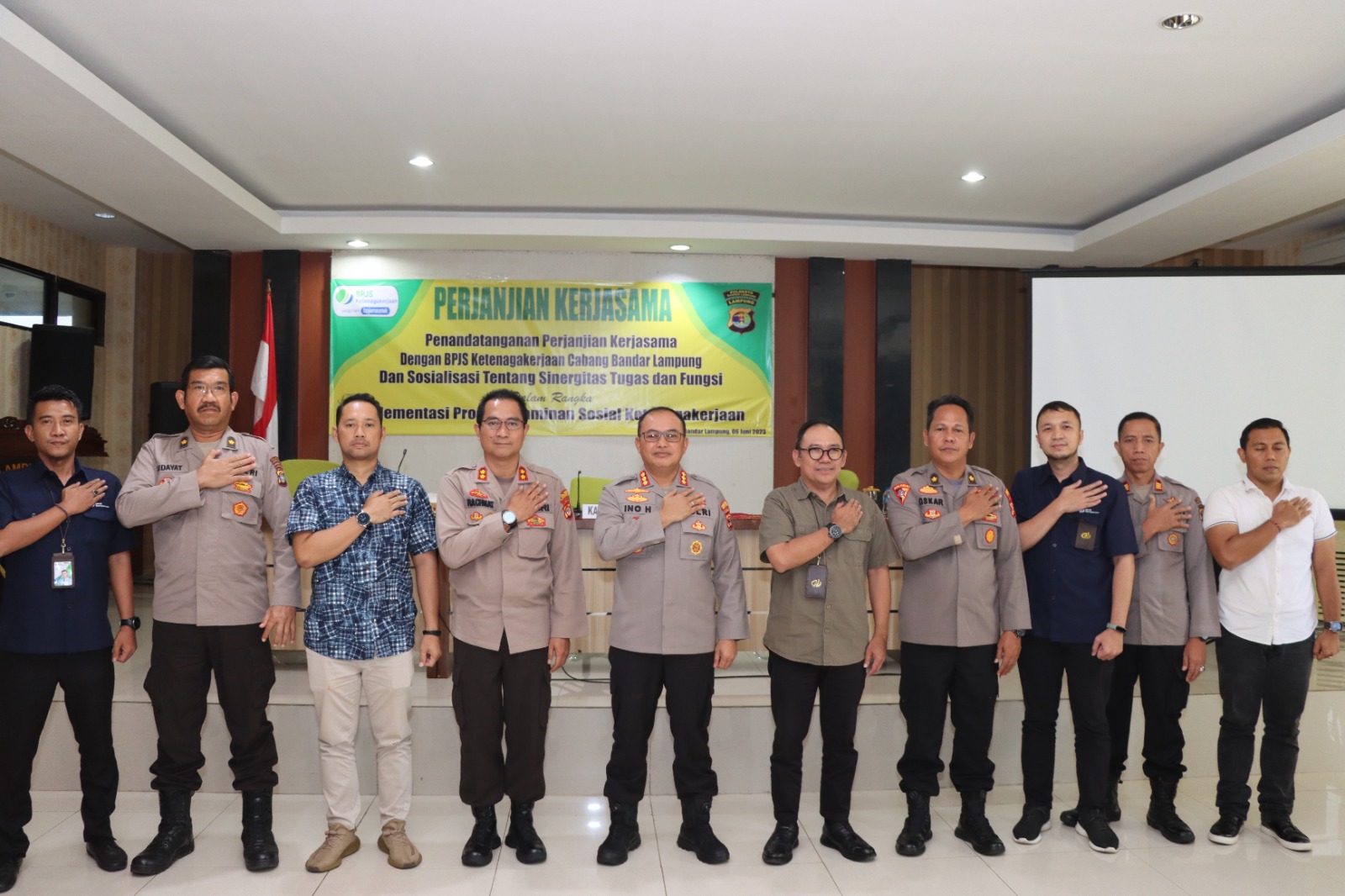 Sosialisasi Kerjasama BPJS Ketenagakerjaan-Polri di Polresta Bandar Lampung