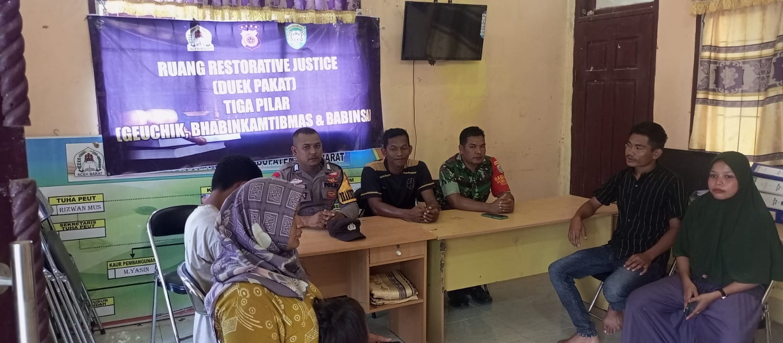 Tiga Pilar Desa Woyla Timur Membuka Forum Konsolidasi Dan Koordinasi Tingkatkan Kamtibmas