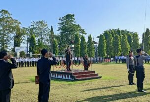 Upacara Memperingati Hari Lahir Pancasila Tahun 2023, Wakapolres Lampung Utara Bacakan Amanat Kepala BPIP RI.