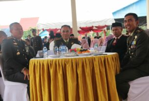 Dandim 0105/Abar Bersama Danrem 012/TU Beserta Unsur Forkopimda Hadiri Upacara HUT Bhayangkara Ke - 77 Di Polres Aceh Barat