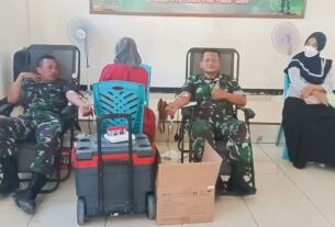 Koramil Sumberrejo Kodim Bojonegoro gelar Bakti Sosial Donor Darah