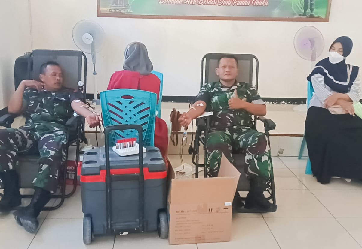 Koramil Sumberrejo Kodim Bojonegoro gelar Bakti Sosial Donor Darah