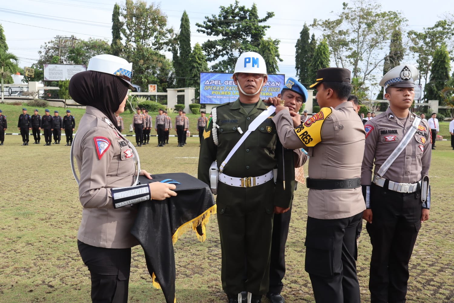 Polres Lampung Utara Laksanakan Apel Gelar Pasukan Ops Patuh Krakatau 2023