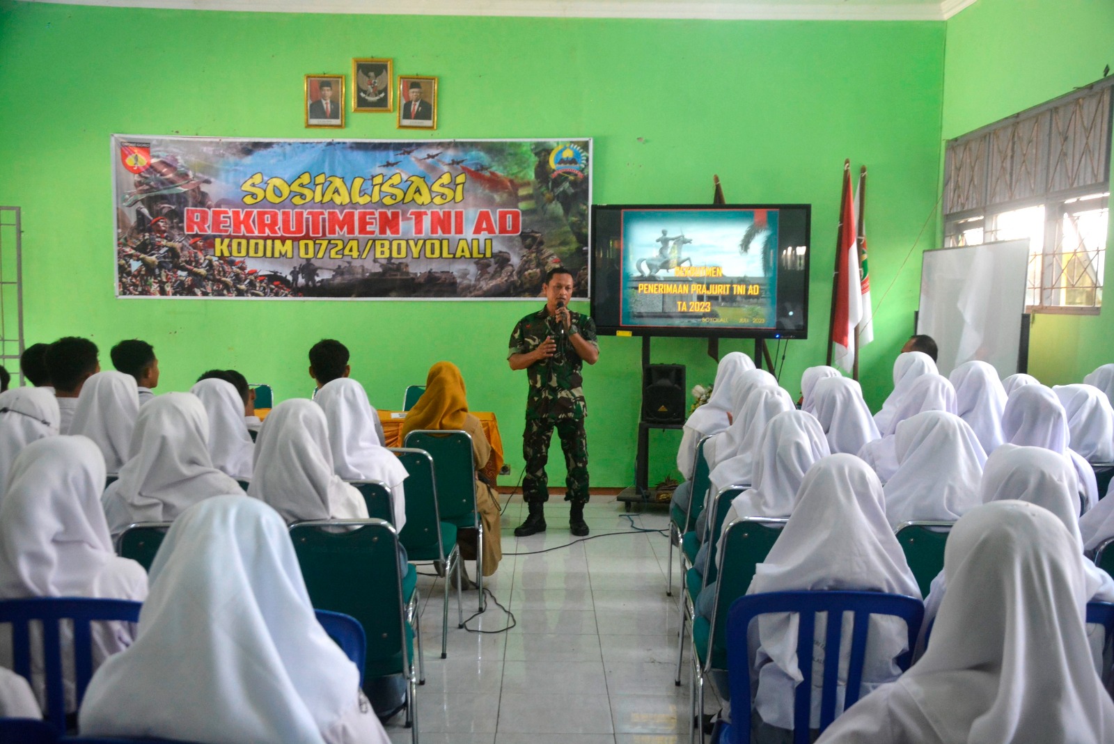 TMMD Sengkuyung Kodim Boyolali Berikan Materi Wasbang dan Penerimaan Prajurit TNI