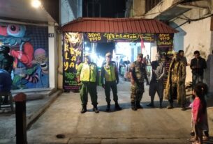 Tingkatkan Keamanan Wilayah, Piket Koramil 03/Serengan Patroli Malam