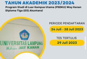 UNILA Program Studi Luar Kampus Utama (PSDKU) Way Kanan Mulai Terima Mahasiswa Baru.