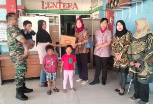 Jum'at Berkah, Ketua Persit Kartika Candra Kirana Cab L Kodim 0735/Surakarta Berikan Bantuan Ke Yayasan Lentera