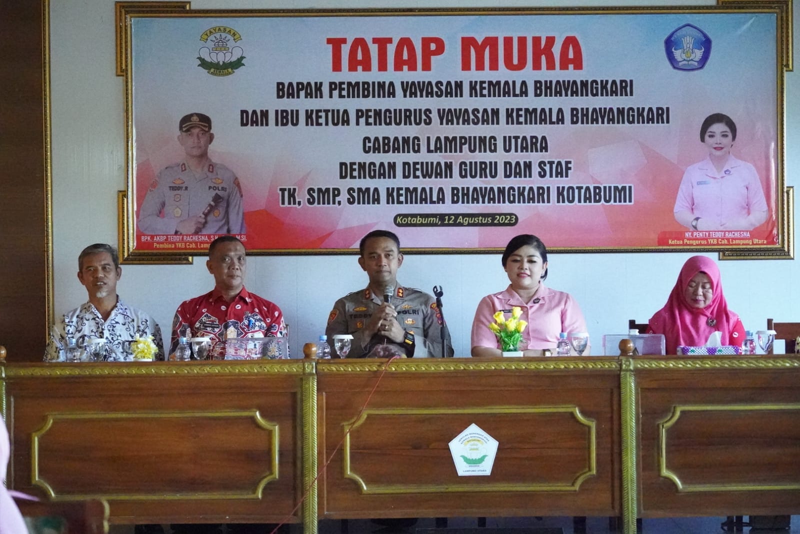 Kunjungi Kemala Bhayangkari, Kapolres Lampung Utara Tatap Muka Bersama Dewan Guru dan Staf