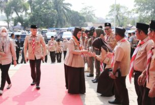 Kwarda Pramuka Lampung Gelar Apel Besar Hari Pramuka ke- 62 Tingkat Provinsi Tahun 2023 di Stadion Sukung Kotabumi