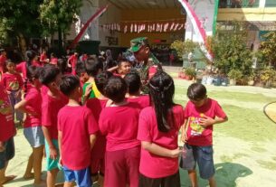 Pacu Semangat Belajar Dan Berlomba, Babinsa Berikan Motivasi Kepada Adik-adik Sekolah Dasar