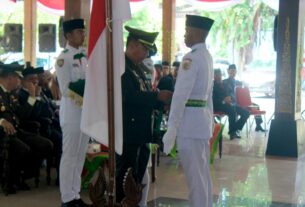 Pasukan Pengibar Bendera Kabupaten Wonogiri Resmi Dikukuhkan, Ini Harapan Dandim