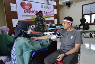 Kodim 0735/Surakarta Gelar Donor Darah Dalam Rangka Peringatan HUT Kemerdekaan RI Ke-78